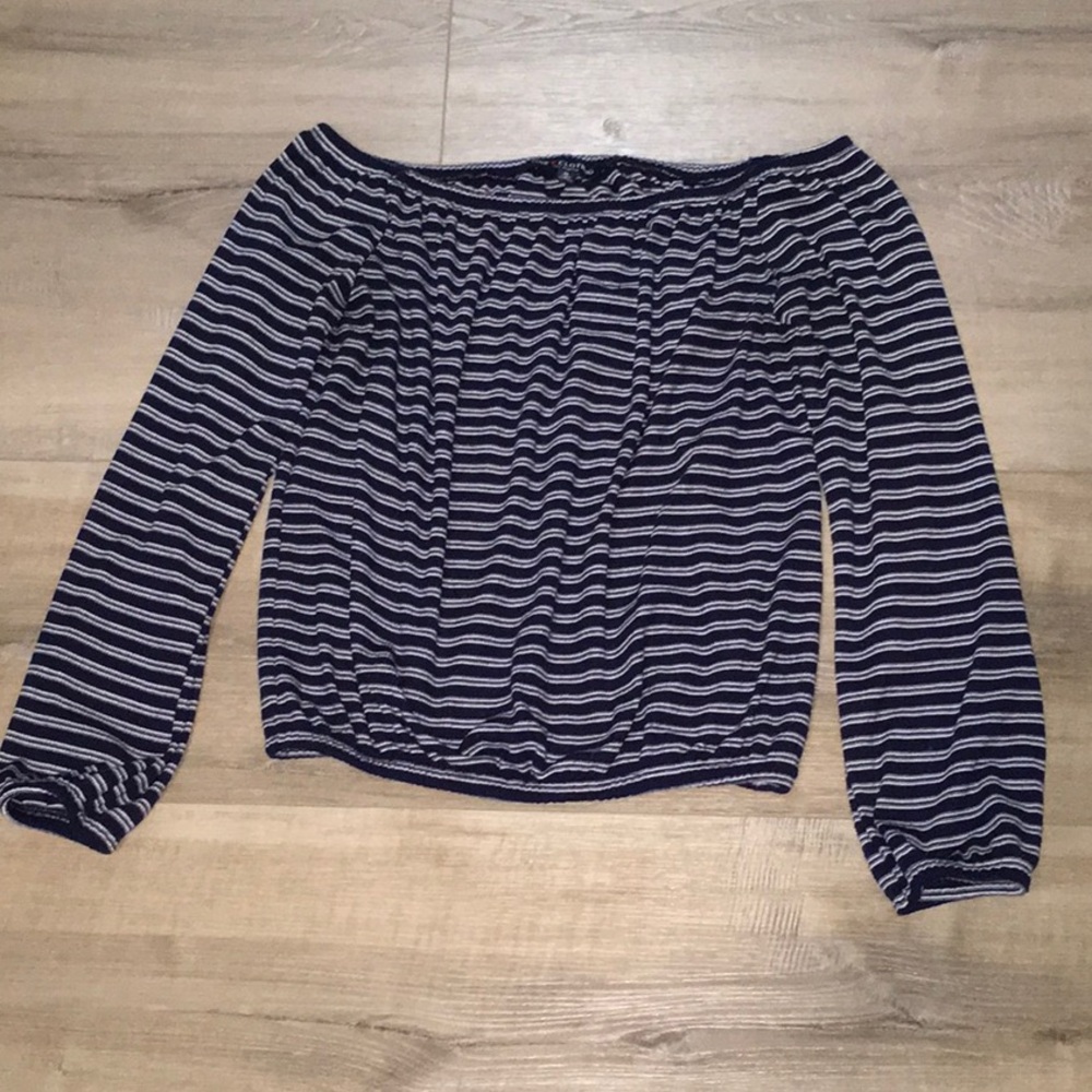 One Clothing Los Angeles Navy Blue & White Top Size S